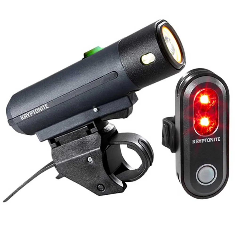 Éclairage vélo USB Kryptonite F-500 et Avenue R-45 kit complet visibilité