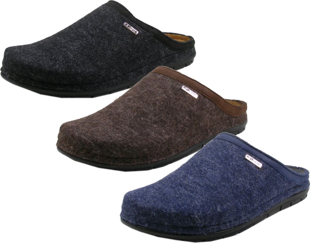 Rohde 6740 Rodigo-H Schuhe Herren Hausschuhe Pantoletten Weite G, Größe:40 EU, Farbe:Braun