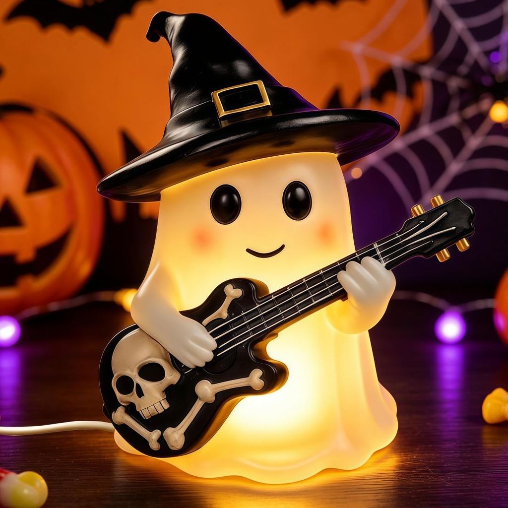 Ghosts Leselampe Halloween Deko, LED Geister Mit Gitarre Produktbild 