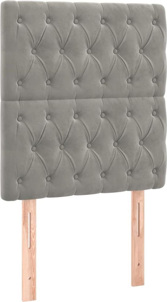 vidaXL Kopfteil Hellgrau 80x7x118/128 cm Samt