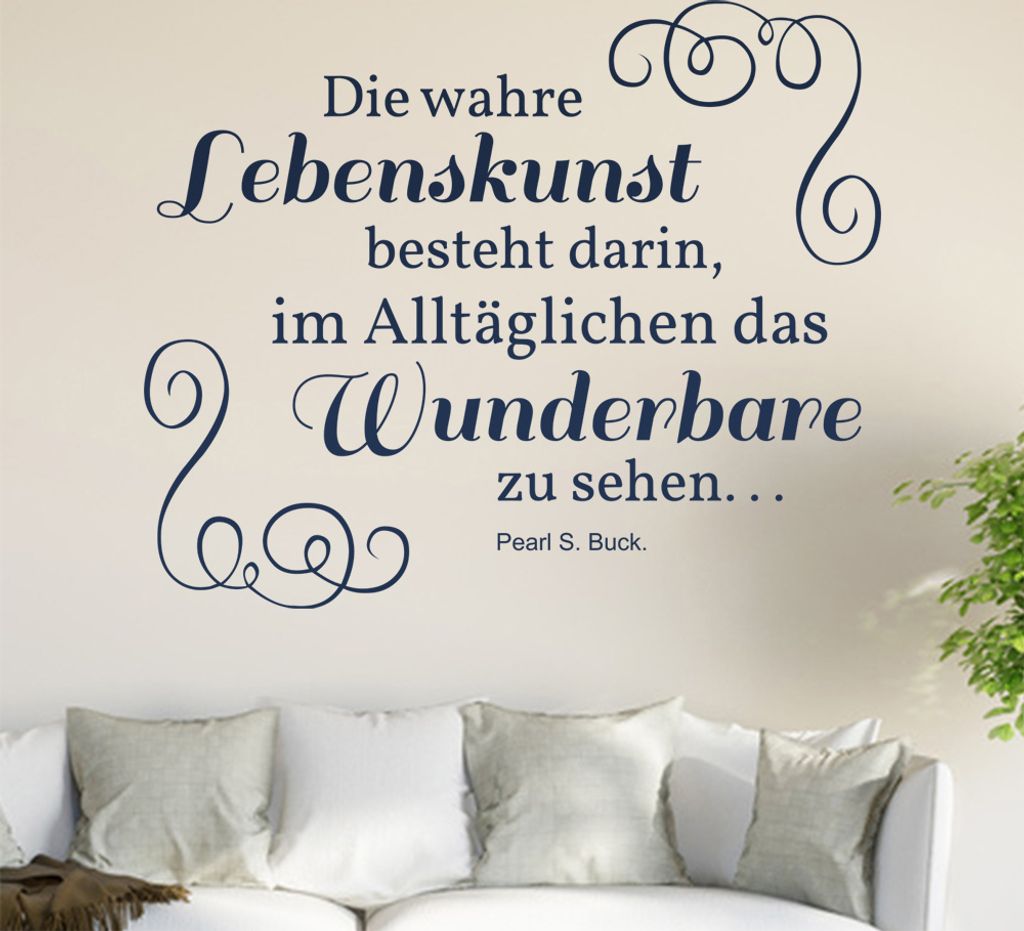 Die wahre Lebenskunst ... Wandtattoo in 6 Größen - Wandaufkleber Wall Sticker - Dekoration, Küche, Wohnzimmer, Schlafzimmer, Badezimmer