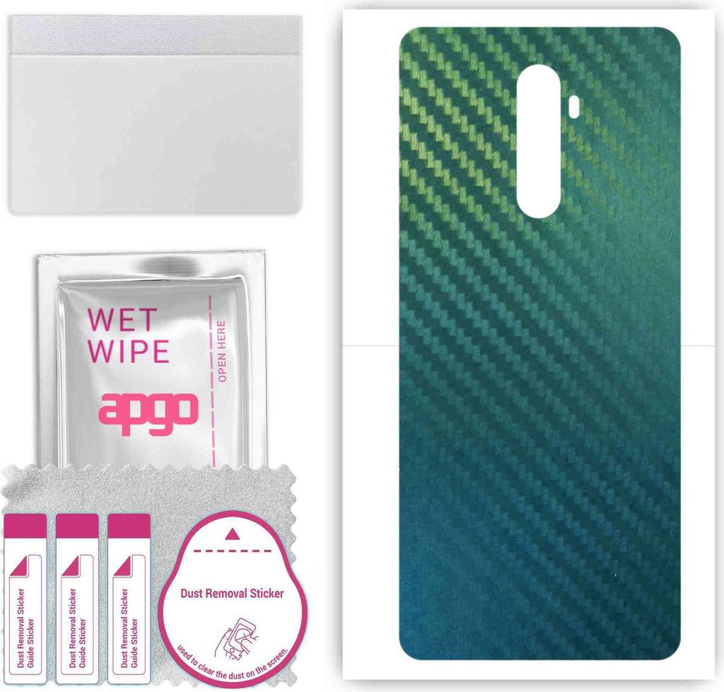 apgo Rückseite Schutzfolie, Skin, kompatibel mit Oppo Reno Ace, Hinten Displayschutzfolie aus Vinylfolie, kratzfest, einfache Montage - Kohlenstof...