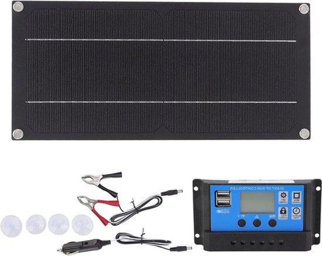 18V Monokristallin Solarset - Tragbarer Solarladegerät - 100A Laderegler - Für Camper Anhänger