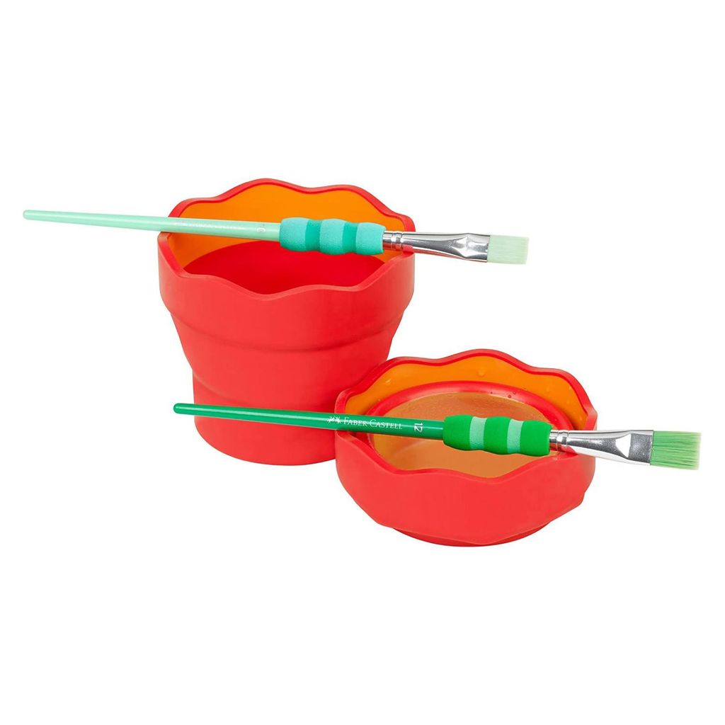 FABER-CASTELL Wasserbecher CLIC & GO, faltbar, rot Produktbild 