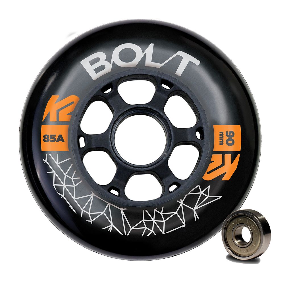 K2 Skates BOLT 90 MM 85A 8-WHEEL PACK W ILQ 9 Rollen mit Kugellager Unisex schwarz Größe: 1SIZ
