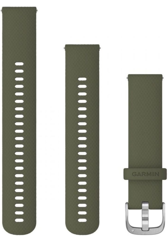 Garmin Ersatzarmband 20mm Silikon Moosgrn/Silber Schnalle Produktbild 