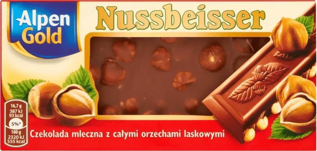Czekolada Nussbeisser z orzechami laskowymi 100 g Zdjęcie produktu 
