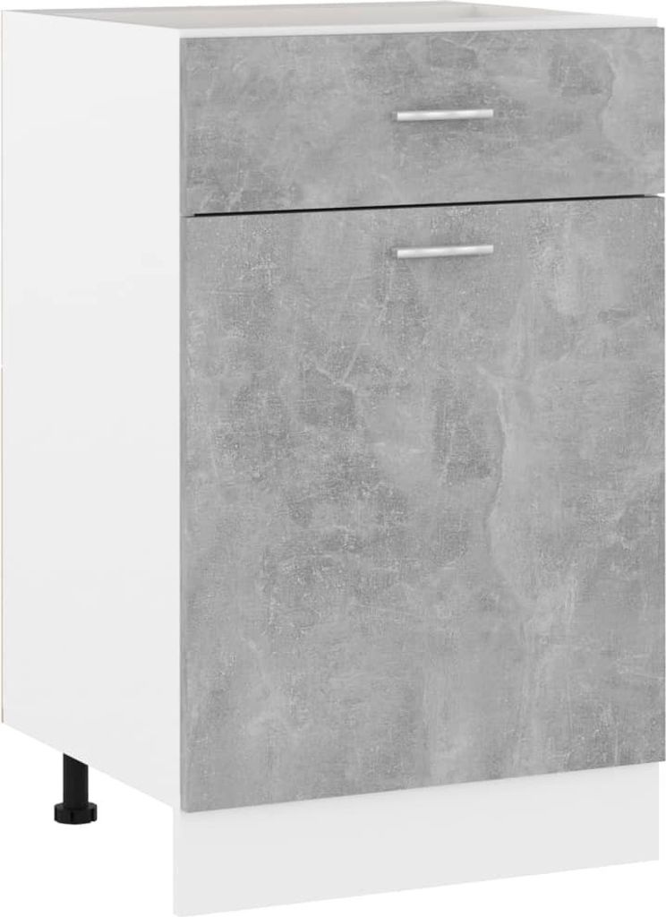 Schubunterschrank Lyon Betongrau 50x46x81,5 cm Holzwerkstoff