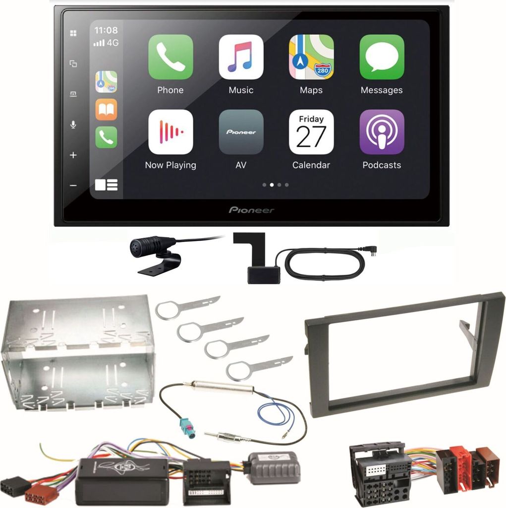Pioneer SPH-DA250DAB Bluetooth USB DAB+ Einbauset für Seat Exeo Audi A4 B6 B7