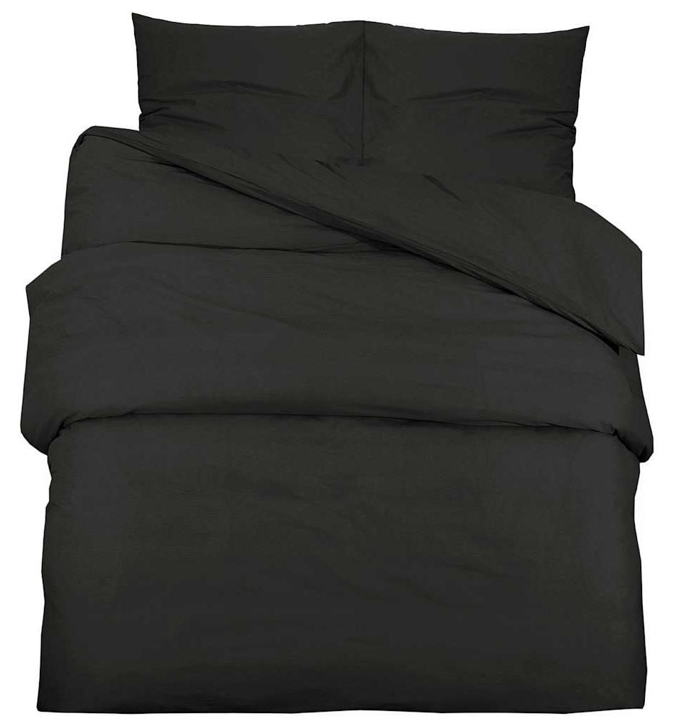 vidaXL Posteľná súprava Black 135x200 cm Light Microfibre Obrázok produktu 