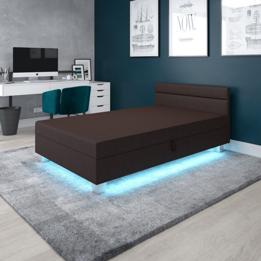 Einzelbett mit Polsterung 110x195 GITA 2 - dunkelbraun