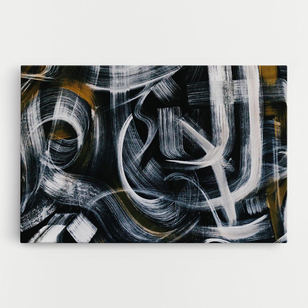 ARTHUB Leinwandbild 30x40 cm, White Brush Lines | Wohnzimmerdekoration, Hängende Bilder, Wanddekoration, Heimdekoration, Abstrakte, Abstrakte Kunst