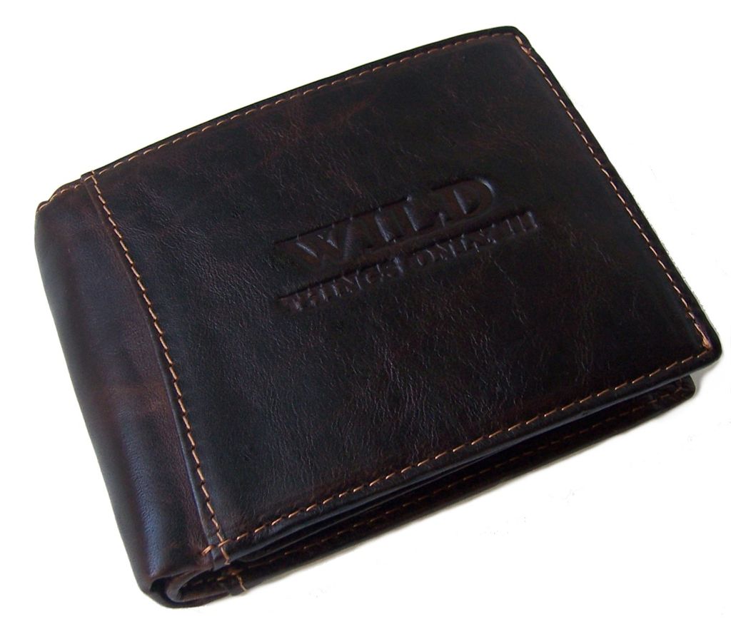 Echt Leder Herren Geldbörse Portemonnaie Brieftasche mit Druckknopfverschluss