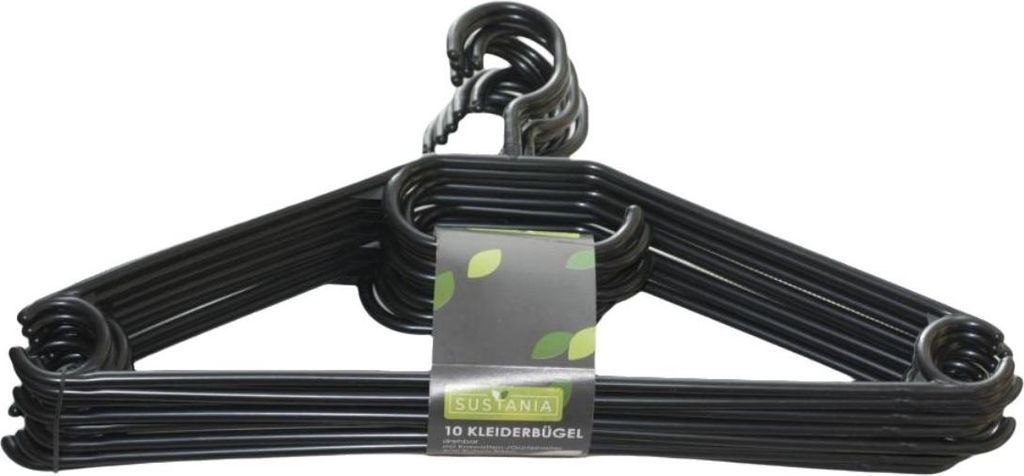 10er Kunststoff Kleiderbügel Schwarz Weiß Wäschebügel Bügel Drehbar Schwarz
