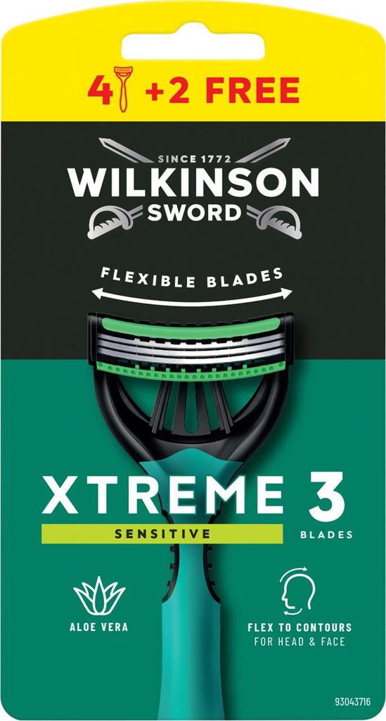 WILKINSON Xtreme 3 Comfort Sensitive Rasierer 4+2Stk. Produktbild 
