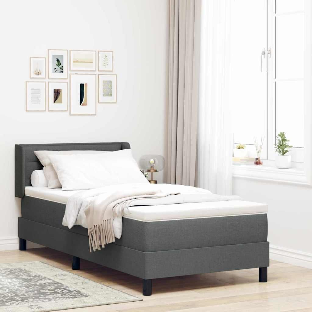 Möbel Boxspringbett mit Matratze mit Matratze Dunkelgrau 100 x 200 cm - Klassische Betten 3341028