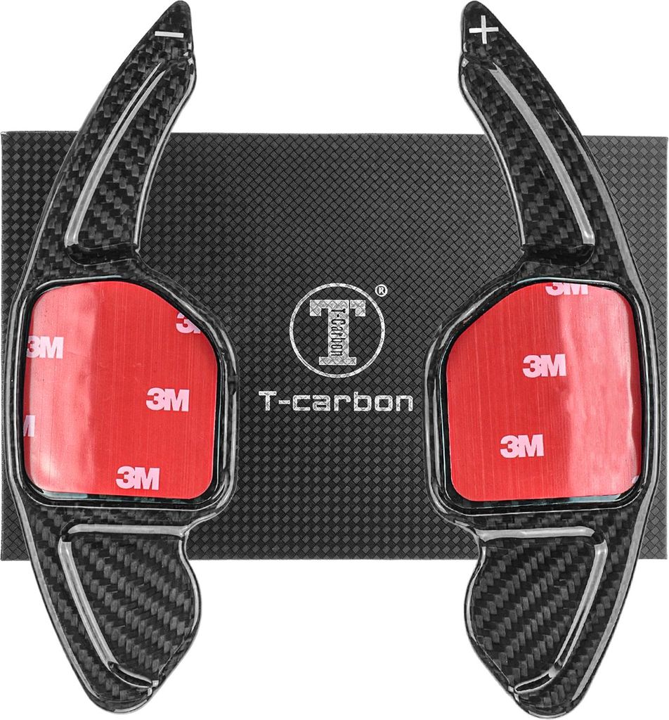 T CARBON ECHT Schaltwippen SCHWARZ kompatibel mit AUDI A3 S3 8P 04-13 RS3 11-12 A4 S4 B7 04-08 Schaltpaddel Paddel Aufsatz Drucktaster Wippenschalter