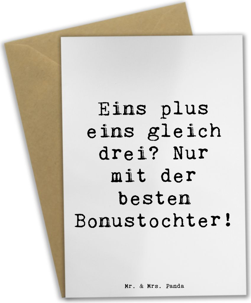 Mr. & Mrs. Panda Grußkarte Spruch Beste Bonustochter - Weiß - Geschenk, Stieftochter, Liebe, Glück, Familienleben, glückwunschkarten, osterkart...