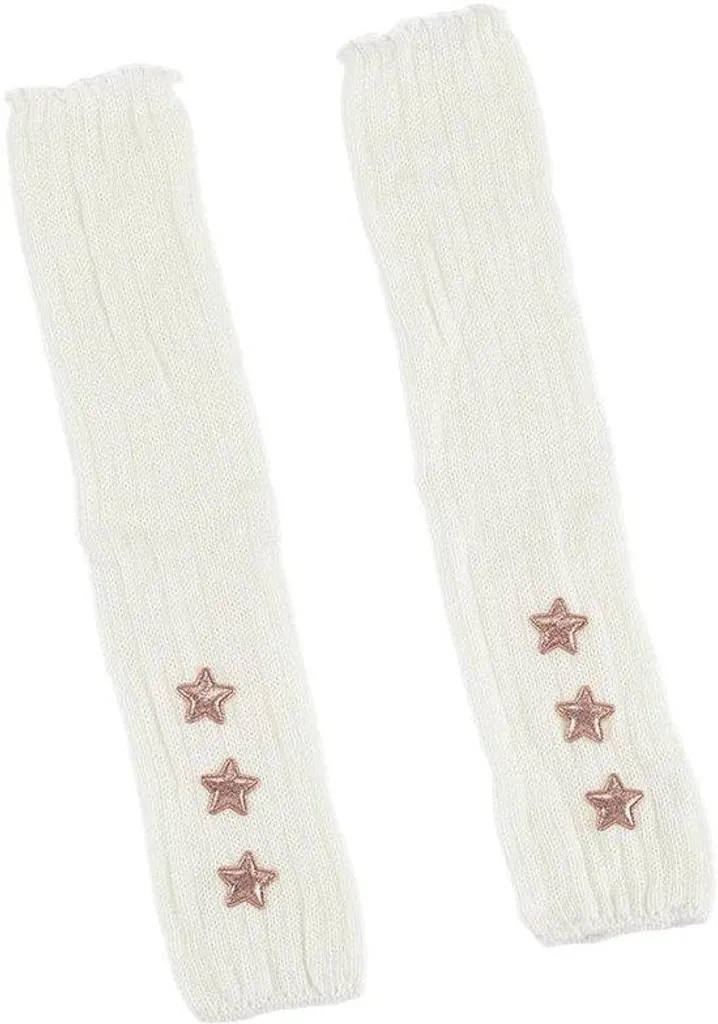 Mitaines japonaises style Harajuku tricotées avec motif étoile noire