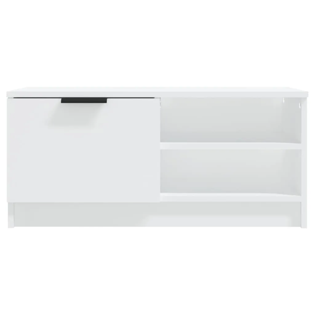Mobile Porta TV Bianco 80cm - Legno Multistrato Moderno per Soggiorno - 5