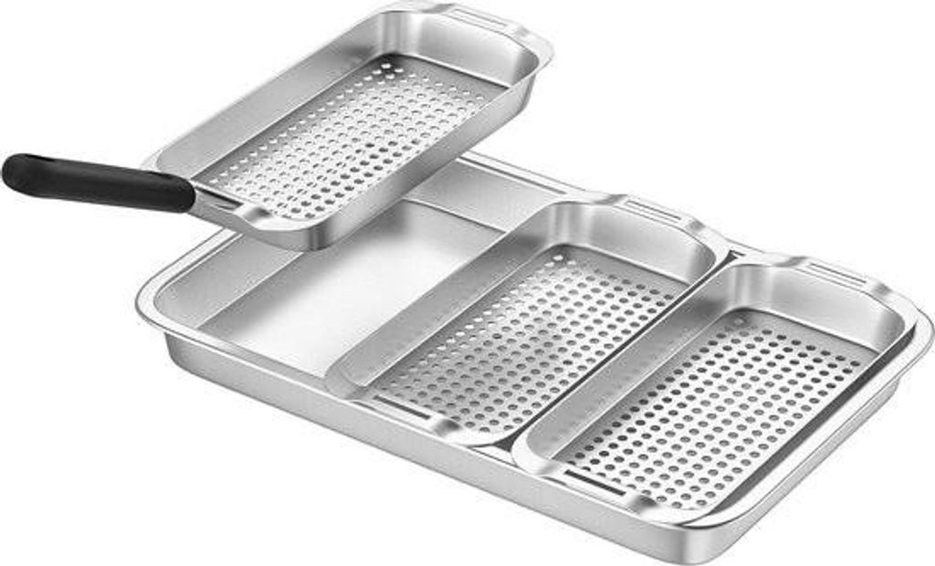 BBQ Grillkorb-Set - Edelstahl-Zubehör für Fleisch, Fisch und Gemüse