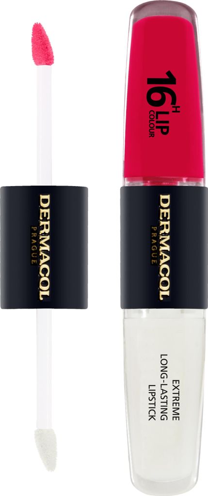 Dermacol 16H Lip Colour Extreme Long-Lasting Lipstick zweiphasige, langanhaltende Farbe und Gloss für die Lippen No. 04 8 ml