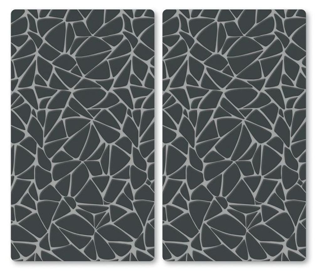 2er Set Herdabdeckplatten aus ESG Glas – 50x28,5cm – Produktbild 