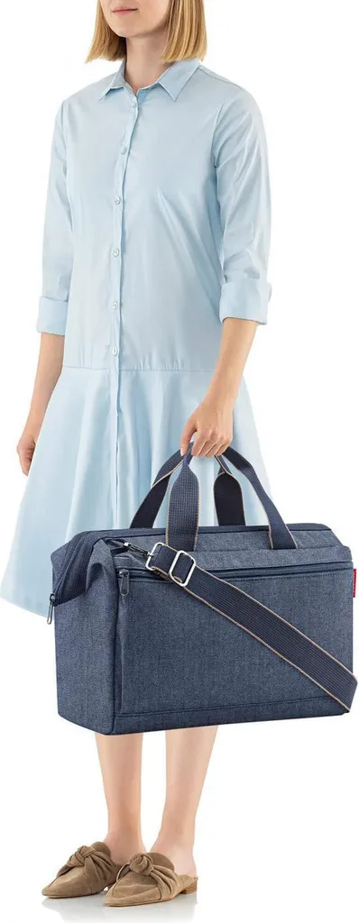 Reisenthel MQ4113 ALLROUNDER CROSS HERRINGBONE DARK BLUE Gym Bag Dames HERRINGBONE DARK BLUE One Size, Donkerblauw, Eén maat, Sport