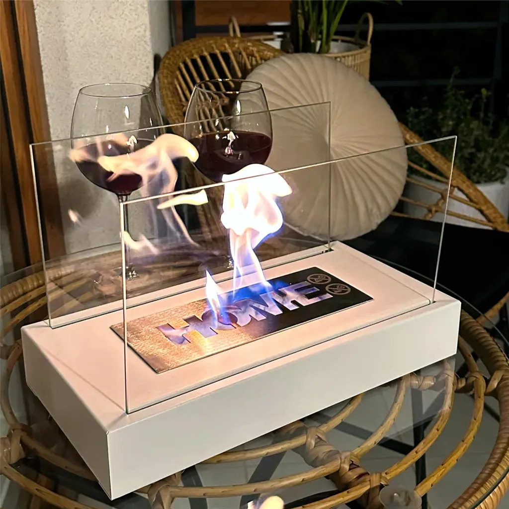 Cheminée de table au bioéthanol Blanche Moderne pour Intérieur Maison