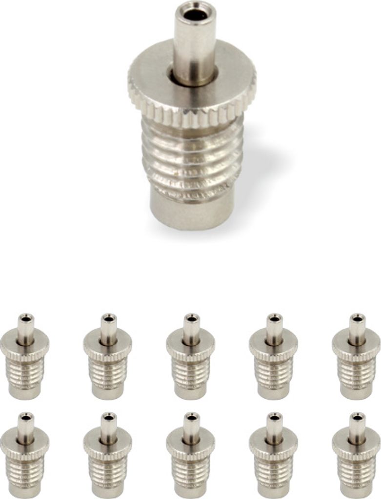 10x Drahtseilhalter / Gripper 15, M10 Außengewinde, für Drahtseil Ø 1,0 - 1,5 mm | vernickelt