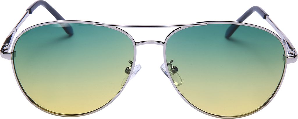 Pilotenbrille Silber Grün Gelb stylisch