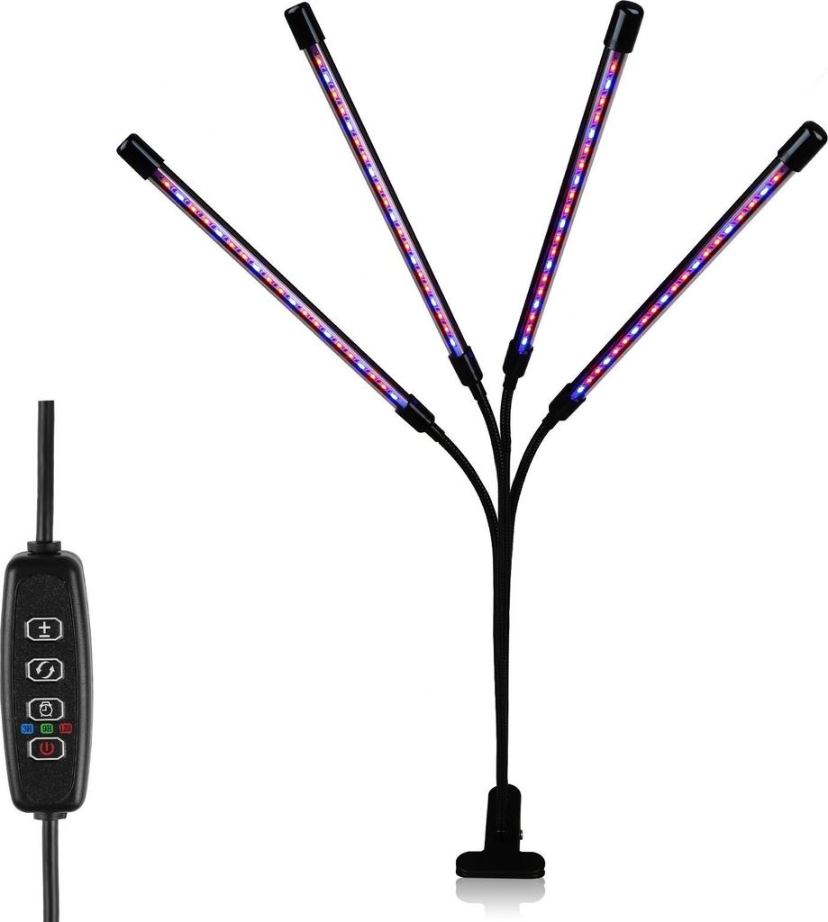 Vigevee Pflanzenlampe LED Vollspektrum 3 Köpfe Grow Lampe mit Timer Dimmbar 10 Helligkeitsstufen 360° Flexibel USB Pflanzenlicht
