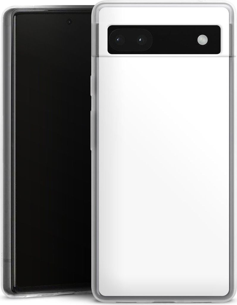 DeinDesign Slim Hülle für Google Pixel 6a Silikon Case Ultra Dünn Handyhülle Farbe einfarbig weiß