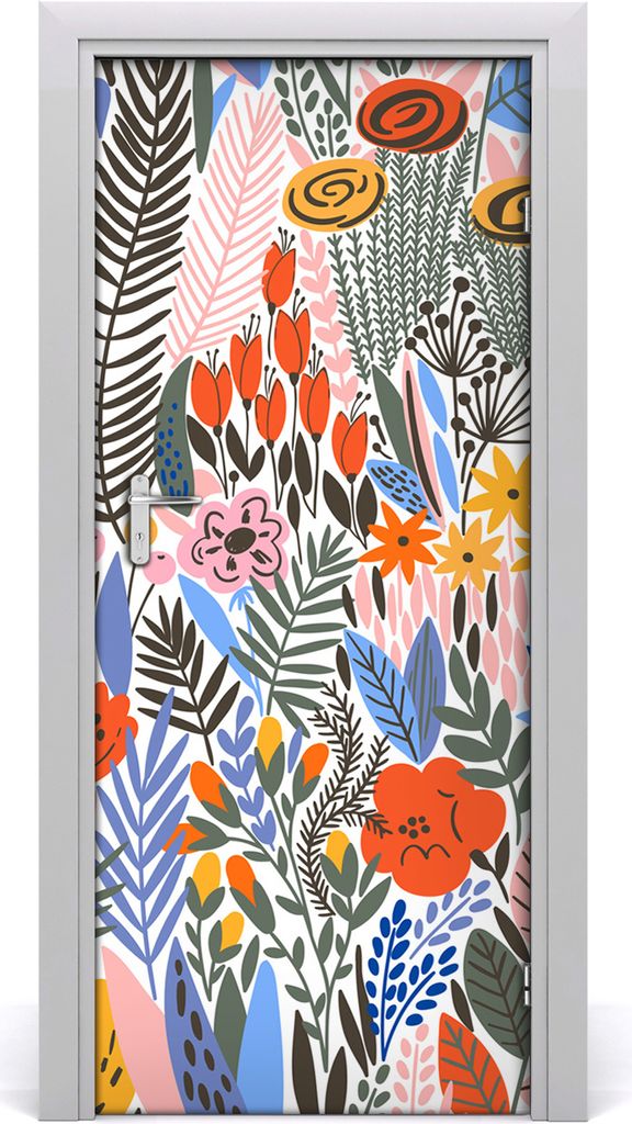 Tulup Türaufkleber 85x205 cm Dekorative Aufkleber Selbstklebend Wasserdichte Tapete Abnehmbar Schlafzimmer Wohnzimmer Wohnkultur - tropische Blumen