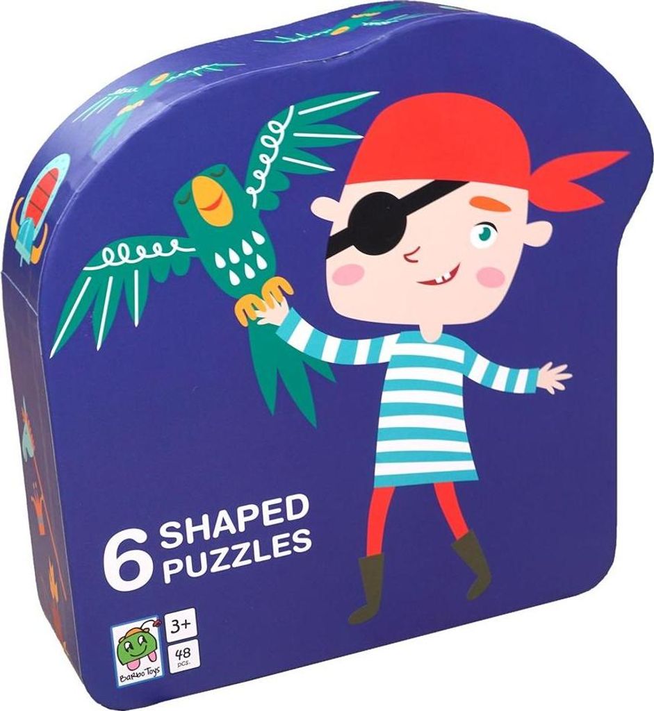 Puzzle dla dzieci Pirat w ozdobnym pudełku, zestaw 6 układanek