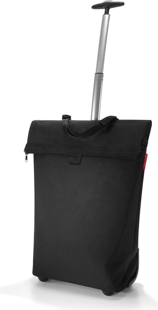 A black reisenthel shopping trolley with a telescopic handle.