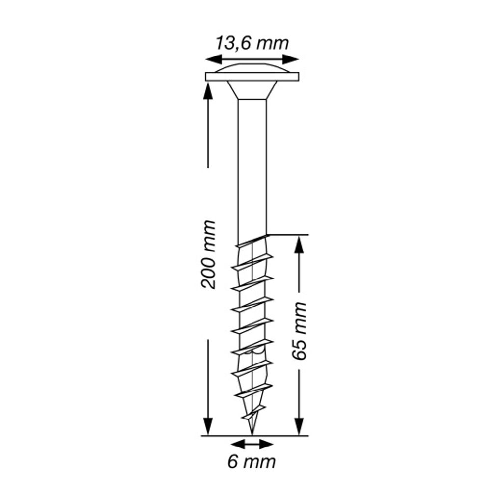SPAX 251010602005 Tellerschrauben 6 mm 200 mm T-Profil Produktbild 6