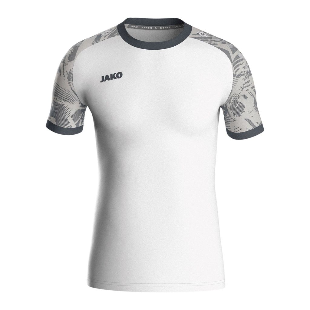 JAKO Kinder Trikot Iconic KA, Farbe:weiß/soft grey/anthra light, Größe:128