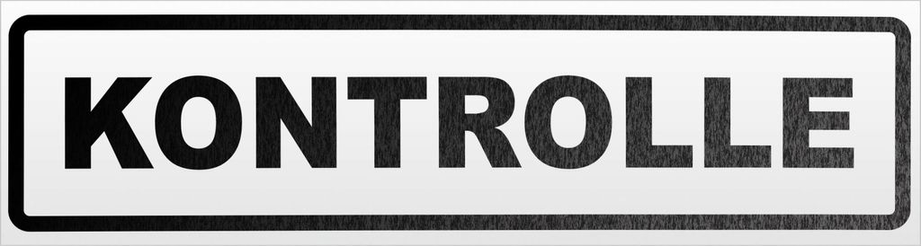 Kiwistar Kontrolle Magnetschild Schild magnetisch - 20cm Schwarz - reflektierend - Magnetfolie für Auto PKW Kfz
