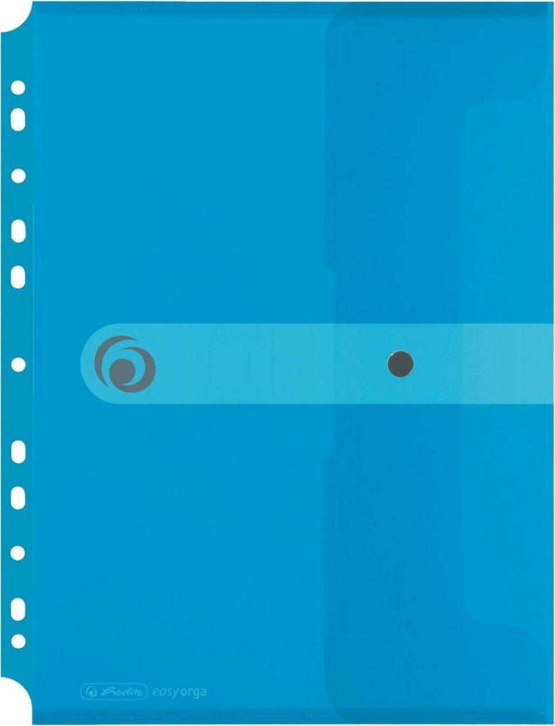 Dokumententasche A4 PP zum Abheften transparent blau to go Packung mit 6 Stück