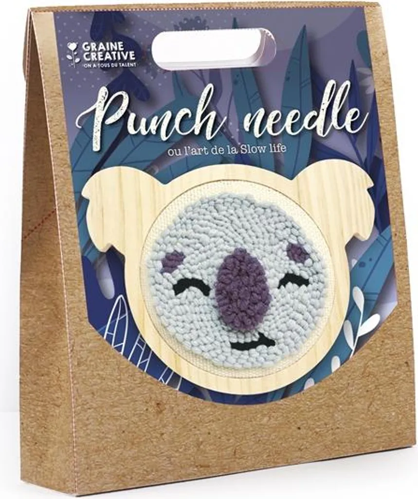 Activité créative Punch Needle Koala ø150mm pour débutant et enfant