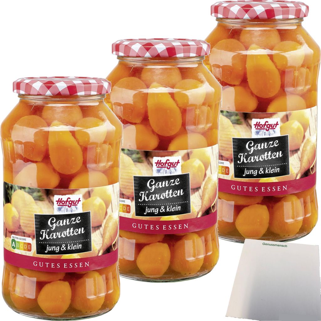 Hofgut Ganze Karotten klein 3er Pack (3x720ml Glas) + usy
