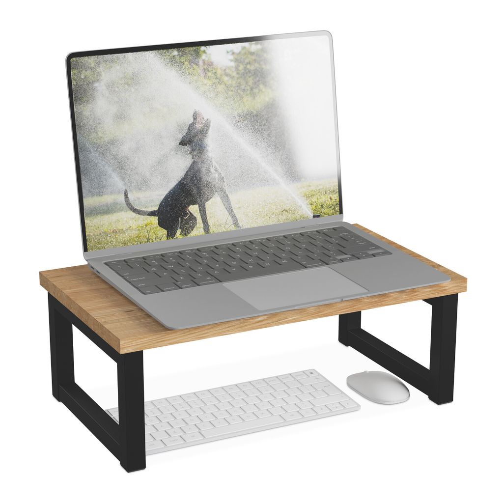 Relaxdays Monitorständer Schreibtischzubehör Bildschirmerhöhung HxBxT 15 Stabilität Ergonomie
