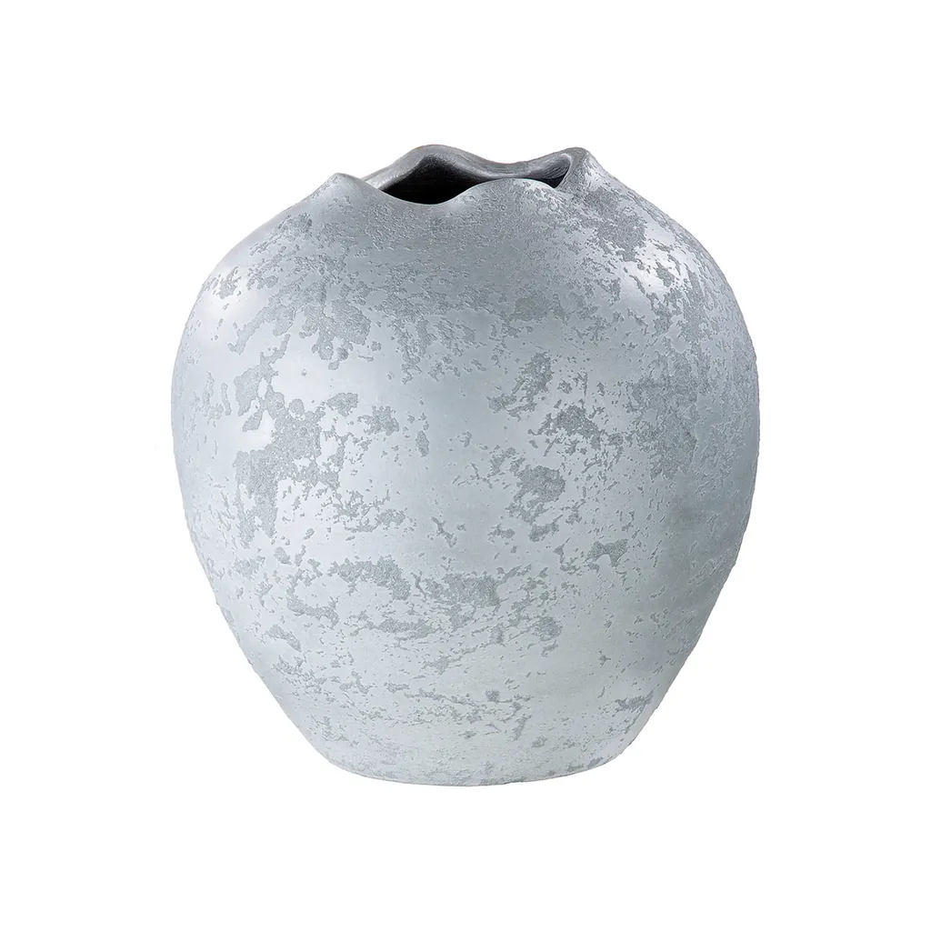 Vase en céramique argentée aspect brillant Barcelos Gilde 29 x 29