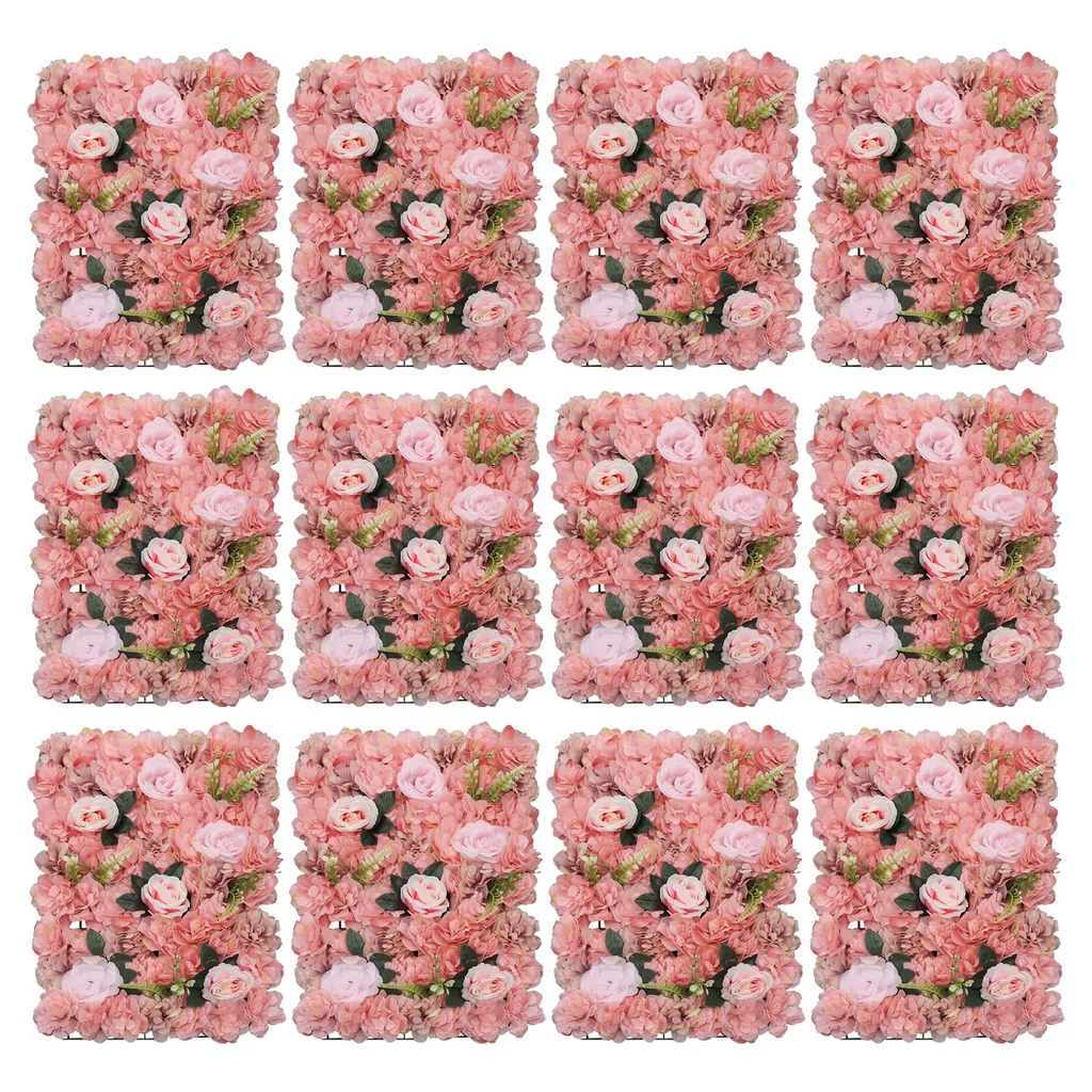 Mur de Roses Artificielles 12Pcs pour Photobooth Mariage et Anniversaire