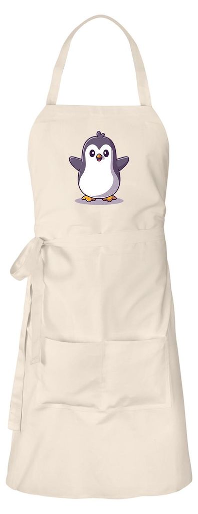 Huuraa Schürze Pinguin Comic Natur mit Taschen Baumwolle Kochschürze Geschenkidee