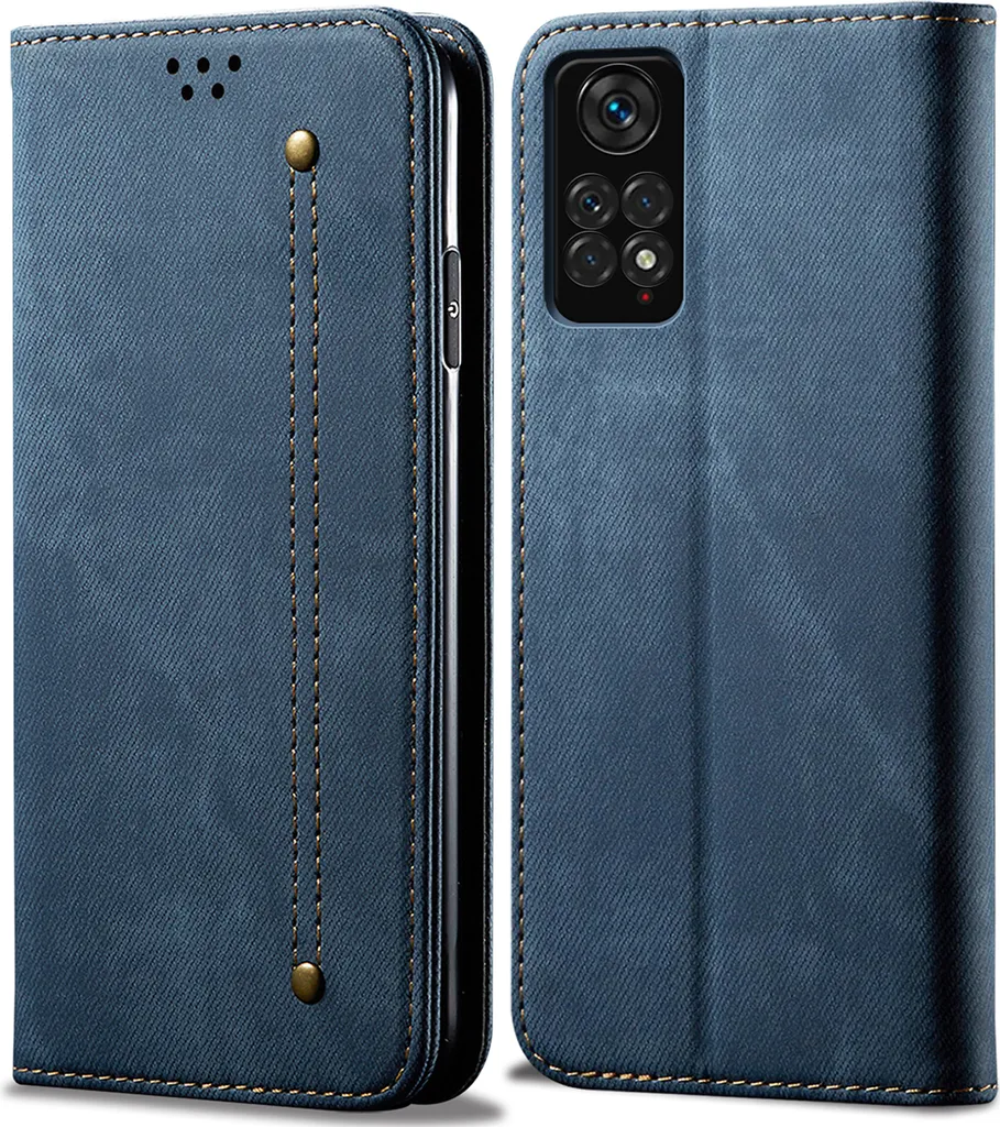 Cover Xiaomi Poco M4 Pro 5G in Pelle con Chiusura Magnetica e Stand