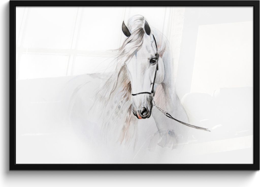 MuchoWow® MuchoWow® Gerahmtes Poster Pferd - Aquarell - Produktbild 