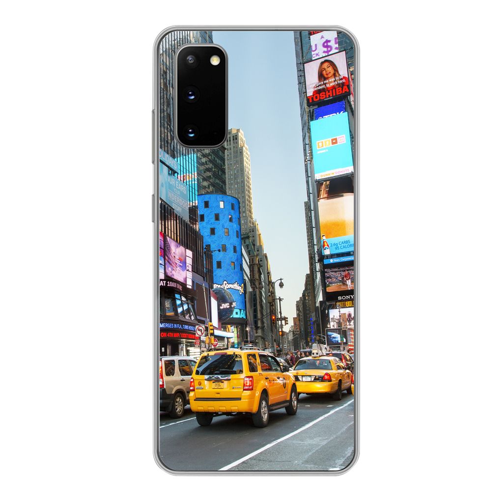 MuchoWow Handyhülle Schutzhülle Hülle für Samsung Galaxy S20 New York - Taxi - Gelb Silikon Softcase Handy Hülle - Bild