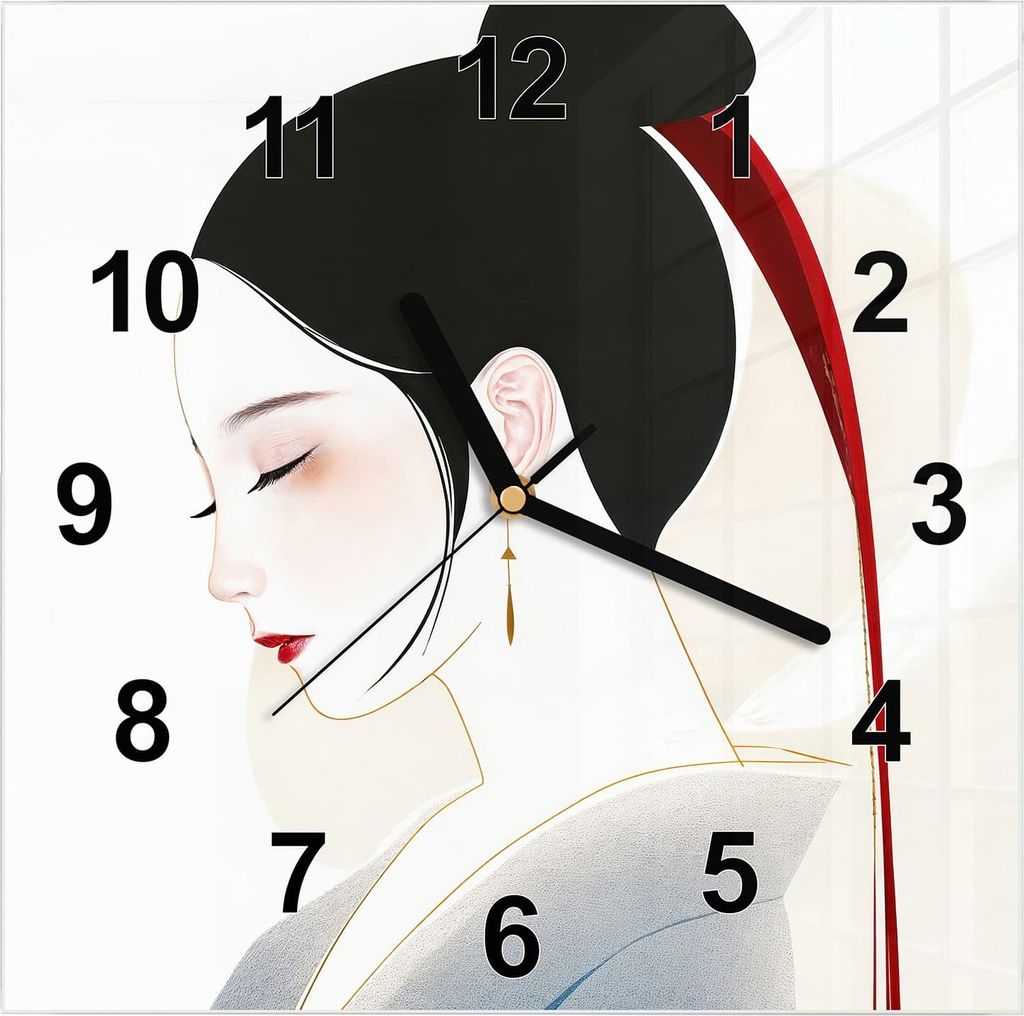 Wanduhr aus Glas mit Motiv Stilvolle Abstraktion- 30 x 30 cm - inkl. Aufhängesystem